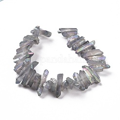 天然水晶ポイントビーズ連売り  染め  ナゲット  15~30x4~8x4~7mm  穴：1mm  8インチ&nbsp;G-K181-B21