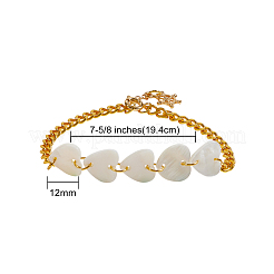 Brass Charm Bracelets & Curb Chain Bracelets Sets&nbsp;BJEW-SZ0001-005G