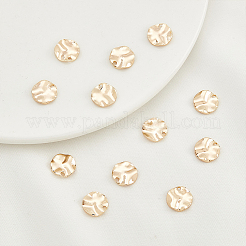 真鍮製チャーム  長持ちメッキ  ニッケルフリー  蓮の葉  18KGP本金メッキ  10x1.5mm  穴：1.4mm  30個/箱&nbsp;KK-BC0005-24G-NF