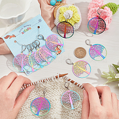 Ion Plating(IP) 201 Stainless Steel Filigree Pendants Locking Stitch Markers&nbsp;HJEW-PH01562