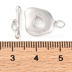 925スターリングシルバーマンテル  ナゲット  プラチナメッキ  14.5mm  穴：3mm&nbsp;STER-U005-08P