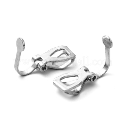 真鍮製クリップ式イヤリングパーツ  穴開けないイヤリング  プラチナメッキ  ニッケルフリー  12.5x6x8mm&nbsp;X-EC110-NF