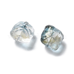ベーキングペイント透明ガラスビーズ  グラデーションカラー  ライオン  スチールブルー  11.5x11x9.5mm  穴：1.2mm&nbsp;X1-GLAA-C035-01A