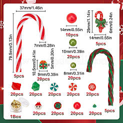 クリスマステーマの花瓶詰め物  ミックスカラー  4.5~79.5x4.5~37x0.6~13.5mm  穴：1.5~1.6mm&nbsp;DIY-SC0025-55