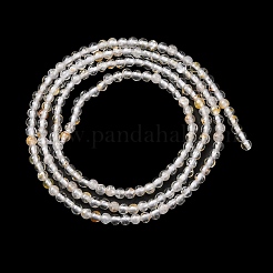ナチュラルホワイトトパーズビーズ連売り  ラウンド  2mm  穴：0.5mm  約190個/連  14.96''（38センチメートル）&nbsp;G-RM241221-A9