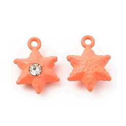 スプレープリント合金ペンダント  ラインストーン付き  ヘキサグラムチャーム  ミックスカラー  13x10x5mm  穴：1.2mm&nbsp;FIND-B016-02