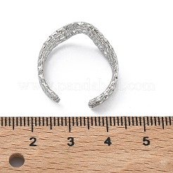 304ステンレススチール製トリプルウェーブカフオープンリング（女性用）  ステンレス鋼色  12.5mm  usサイズ8 1/2(18.5mm)&nbsp;RJEW-A095-03P