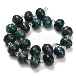 天然石アパタイトビーズ連売り  ロンデル  多面カット  ガラスビーズ  18x13mm  穴：1.4mm  約20個/連  14.25インチ（36.2cm）&nbsp;G-L642-I08-18x13mm