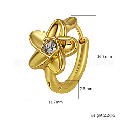 304 Stainless Steel Pave Clear Cubic Zirconia Hoop Earrings for Women&nbsp;WGE1692-04