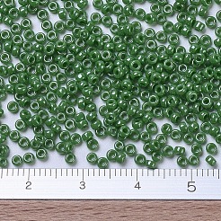 MIYUKIラウンドロカイユビーズ  日本製シードビーズ  11/0  （rr431)不透明な緑の光沢  2x1.3mm  穴：0.8mm  約50000個/ポンド&nbsp;SEED-G007-RR0431