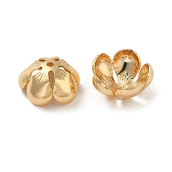 真鍮製ビーズキャップ  6  - 花びらの花  18KGP本金メッキ  12.5x13x6.5mm  穴：1.4mm&nbsp;KK-O100-14G