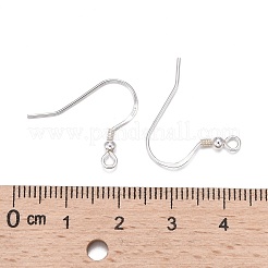925スターリングシルバーピアスフック  スタンプ925個付き  銀  18x19x2mm  穴：2mm  ピン：0.6mm&nbsp;X-STER-K167-050S