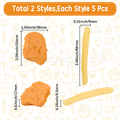 人工プラスチックモデル15個  模造食品  ディスプレイ装飾用  ミックスカラー  53~88x8~39x6.5~17mm&nbsp;DJEW-SC0001-29