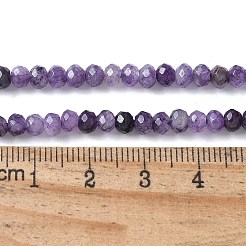 染め天然マレーシアジェイド翡翠ロンデルビーズ連売り  多面カット  インディゴ  4x2~3mm  穴：1mm  約110~115個/連  14インチ&nbsp;G-E316-2x4mm-65