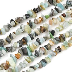 天然フラワーアマゾナイトビーズ連売り  チップ  3.5~16.5x3~6x1.5~7mm  穴：0.7~0.8mm  31.18~31.50''（79.2~80センチメートル）&nbsp;G-F834-A01-01