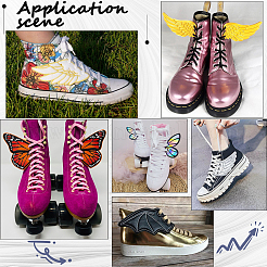 2 Pairs 2 Styles Halloween Imitation Leather Shoe Buckle for DIY Shoe Accessory&nbsp;AJEW-GF0011-82C