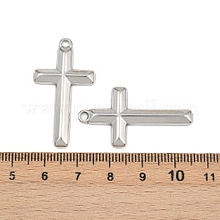 304ステンレスペンダント  クロスチャーム  ステンレス鋼色  36x20x3mm  穴：2.5x2mm&nbsp;STAS-L303-28P-02