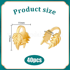 ラックメッキ真鍮ベイル40個  アイスピックピンチベイル  ニッケルフリー  ゴールドカラー  17x11x10mm&nbsp;KK-PH0011-30