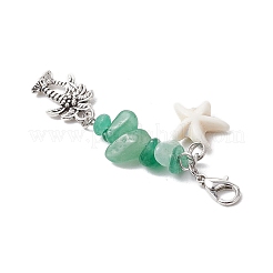 Chakra Natural & Synthetic Gemstone Chips Starfish Pendant Decoration&nbsp;HJEW-JM03004