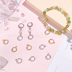 12個2色k9ガラスチャーム  フラットラウンド  真鍮パーツ  多面カット  ミックスカラー  13.5~14x10.5~11x3.5~4mm  穴：1.8mm  6個/カラー&nbsp;GLAA-BBC0001-11B