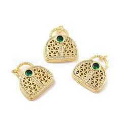 Brass Micro Pave Cubic Zirconia Pendants&nbsp;KK-B059-11G