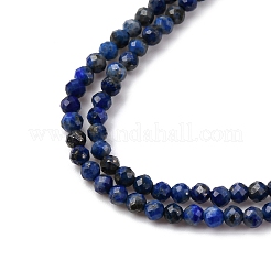 天然石ラピスラズリビーズ連売り  多面カット  ラウンド  3.25mm  穴：0.5mm  約117個/連  14.96''（38センチメートル）&nbsp;G-RM241221-B19