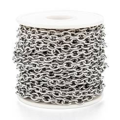 Tarnish Resistant 304 Stainless Steel Textured Cable Chains&nbsp;CHS-O010-04P