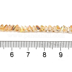 透明ガラスビーズ連売り  多面カット  三角形  ゴールド  4~4.5x4~4.5x2.5mm  穴：0.8mm  約128~136個/連  11.10''~12.44''（28.2~31.6センチメートル）&nbsp;EGLA-P061-04A-HP02