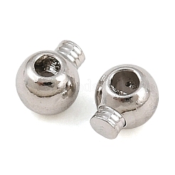 真鍮製つぶし玉カシメ玉  ラウンド  プラチナメッキ  3.5x3x3mm  穴：0.6mm&nbsp;KK-CBA7BFE-02B-P