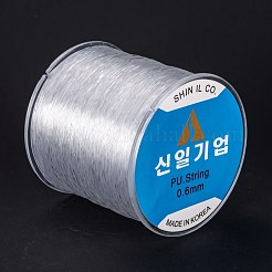 韓国のラウンドクリスタル弾性ストレッチスレッド  ブレスレット用ジェムストーンジュエリービーズクラフト作り  透明  0.6mm  約284.33ヤード（260m）/ロール&nbsp;EW-I003-B03-01