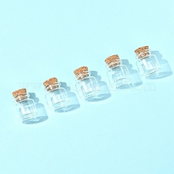 18 個のガラス瓶  コルクプラグ付き  ウィッシングボトル  コラム  透明  3x3cm  容量：10ml（0.34fl.oz）&nbsp;CON-FS0001-14A
