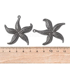 合金ペンダント  カドミウムフリー＆ニッケルフリー＆鉛フリー  ヒトデ/海星  ガンメタ色  49x43.5x4.5mm  穴：2.5mm&nbsp;PALLOY-A18886-B-FF