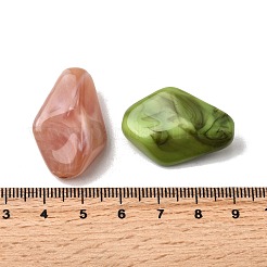 不透明なアクリルビーズ  ナゲット  ミックスカラー  30x21x14.5mm  穴：2mm  約125個/500g&nbsp;OACR-H051-10