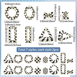 14Pcs 7 Styles Alloy Enamel Pendants&nbsp;FIND-SC0015-77