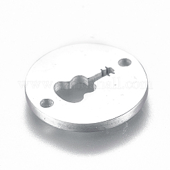 変色しにくい304ステンレススチールリンクコネクター  バイオリンでフラットラウンド  ステンレス鋼色  12x1mm  穴：1.2mm&nbsp;STAS-L224-029P