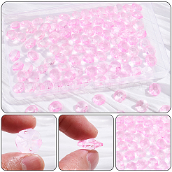 ガラス縫い付けラインストーン120個  ファセット オクタゴン リンク  パールピンク  14x14x8mm  穴：1.5mm&nbsp;GLAA-SP0001-72C