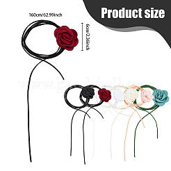 6Pcs 6 Colors Velvet Flower Collar Choker Necklaces Set&nbsp;NJEW-FI0001-09