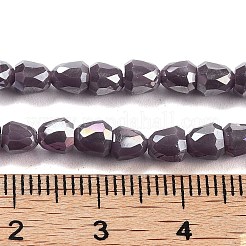 電気メッキガラスビーズセット  多面カット  鐘  紫色のメディア  4x3.5~4mm  穴：1mm  約98個/連  13.70''（34.8センチメートル）&nbsp;EGLA-D030-P4mm-B06