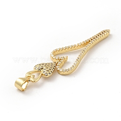 Rack Plating Brass Micro Pave Cubic Zirconia Pendants&nbsp;ZIRC-F129-38G