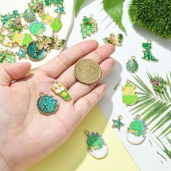 30本10スタイルアロイペンダント  エナメル  混合図形  15~31x11.5~22x1~5.5mm  穴：1.6~3mm  3個/スタイル&nbsp;ENAM-CJ0005-78