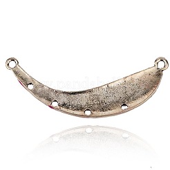 ヴィンテージ合金エナメル魚のリンク  シャンデリアパーツ  アンティークシルバー  赤ミディアム紫  81x16x3mm  穴：4mm&nbsp;ENAM-J099-01AS