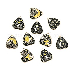 30個 6スタイル タロット合金ハートペンダント  エナメル  混合図形  26x23x1mm  穴：2.4mm  5個/スタイル&nbsp;FIND-CJ0004-05