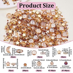 DIYビーズキット525個  混合スタイルのガラスビーズを含む  CCBプラスチックビーズ  混合図形  ミックスカラー  2~10x2~14x1.5~7.5mm  穴：0.7~3.5mm&nbsp;DIY-NB0014-27B