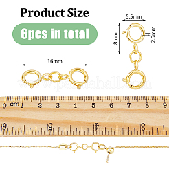 6Pcs 925 Sterling Silver Double Spring Ring Clasps&nbsp;STER-DC0001-17G