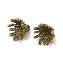 Brass Micro Pave Clear Cubic Zirconia Bead Caps&nbsp;ZIRC-P085-11AB