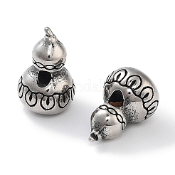 304ステンレススチールビーズ  ヒョウタン  アンティークシルバー  13.5x8.5x8.5mm  穴：1.8mm&nbsp;STAS-M057-21AS