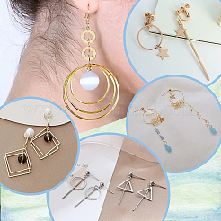 DIY真鍮イヤリング作成キット  ミックスカラー  15x6mm  穴：1mm  ボール：4mm  ピン：0.8mm&nbsp;DIY-PH0029-17