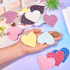 16Pcs 8 Colors PU Imitation Leather Heart Bookmarks&nbsp;AJEW-TA0002-61