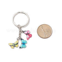 3Pcs Colorful Butterfly Alloy Enamel Pendant Keychain&nbsp;KEYC-JKC00388