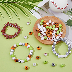 120個6スタイルクラフトスタイルアクリルビーズ  スポーツビーズ  ミックスカラー  11~12x9~16.5mm  穴：3~4mm  20個/スタイル&nbsp;MACR-DC0001-19